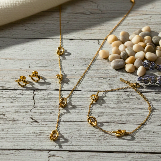 Eterna Knot Harmony Set (Necklace, Bracelet & Earrings)