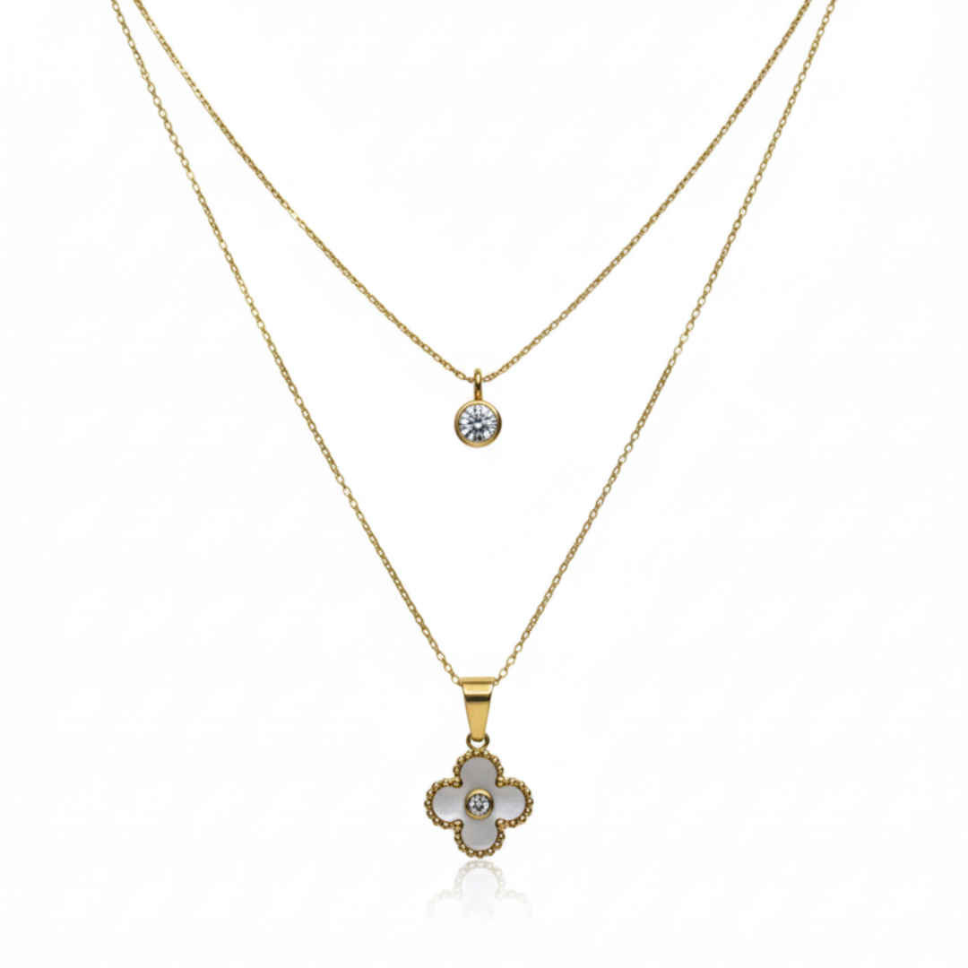 Radiant Clover Layered Necklace