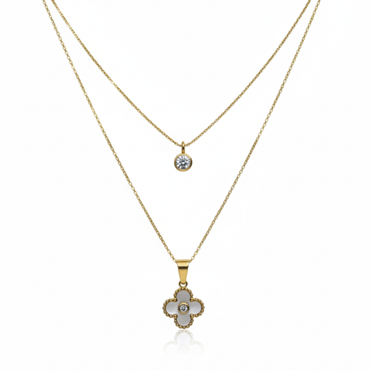 Radiant Clover Layered Necklace