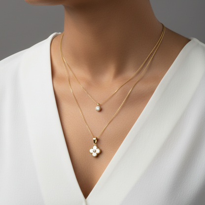 Radiant Clover Layered Necklace