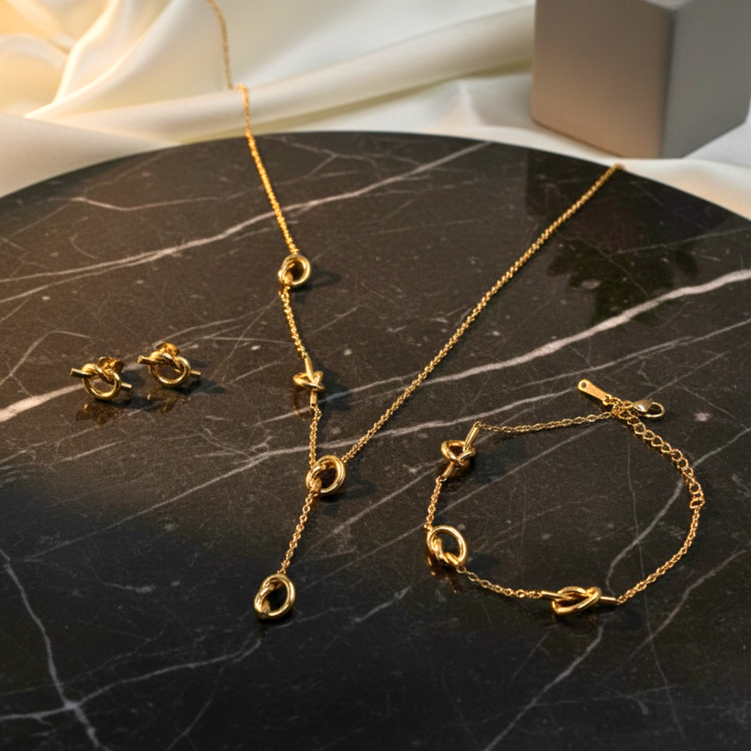 Eterna Knot Harmony Set (Necklace, Bracelet & Earrings)