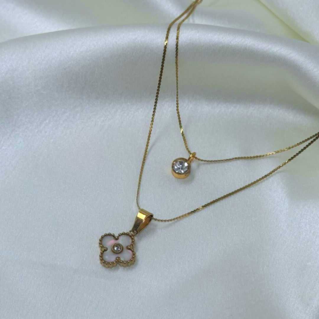 Radiant Clover Layered Necklace