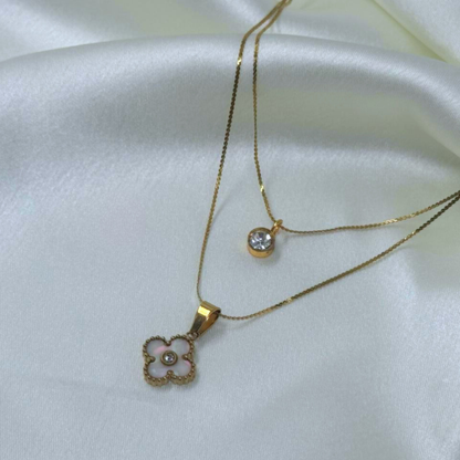 Radiant Clover Layered Necklace