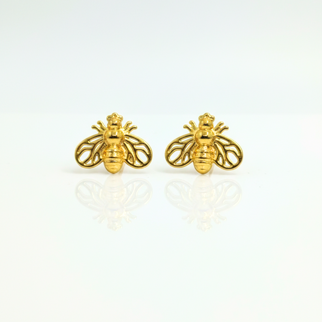 Golden Bee Stud Earrings