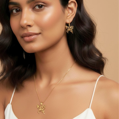 Flutter Muse Necklace & Stud Earrings Set