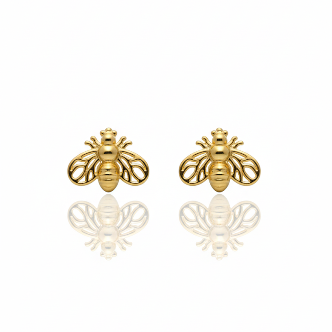 Golden Bee Stud Earrings