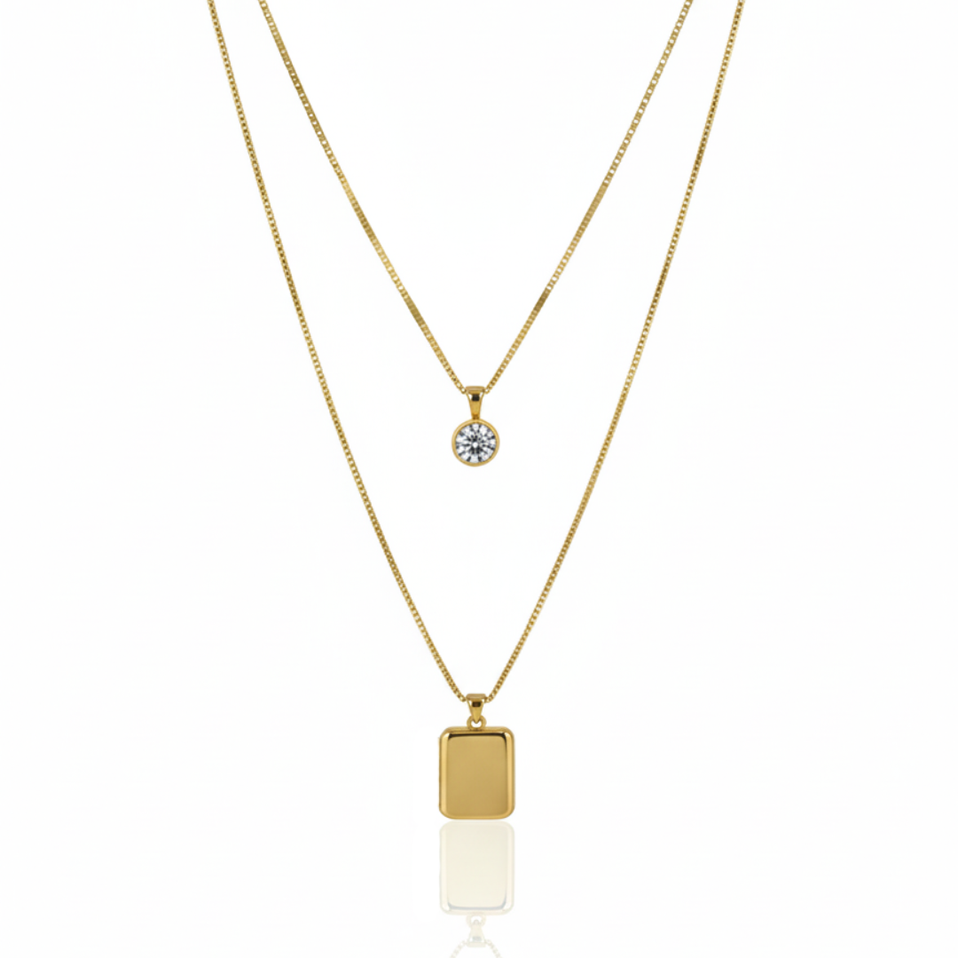 Dual Charm Layered Necklace