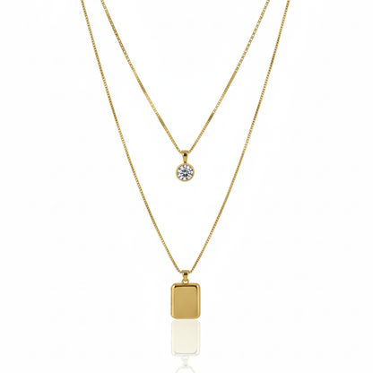 Dual Charm Layered Necklace