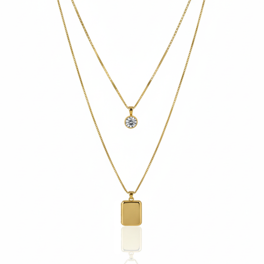 Dual Charm Layered Necklace