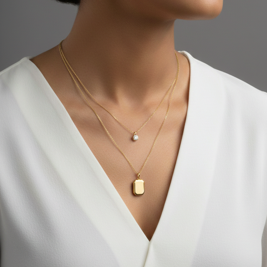 Dual Charm Layered Necklace