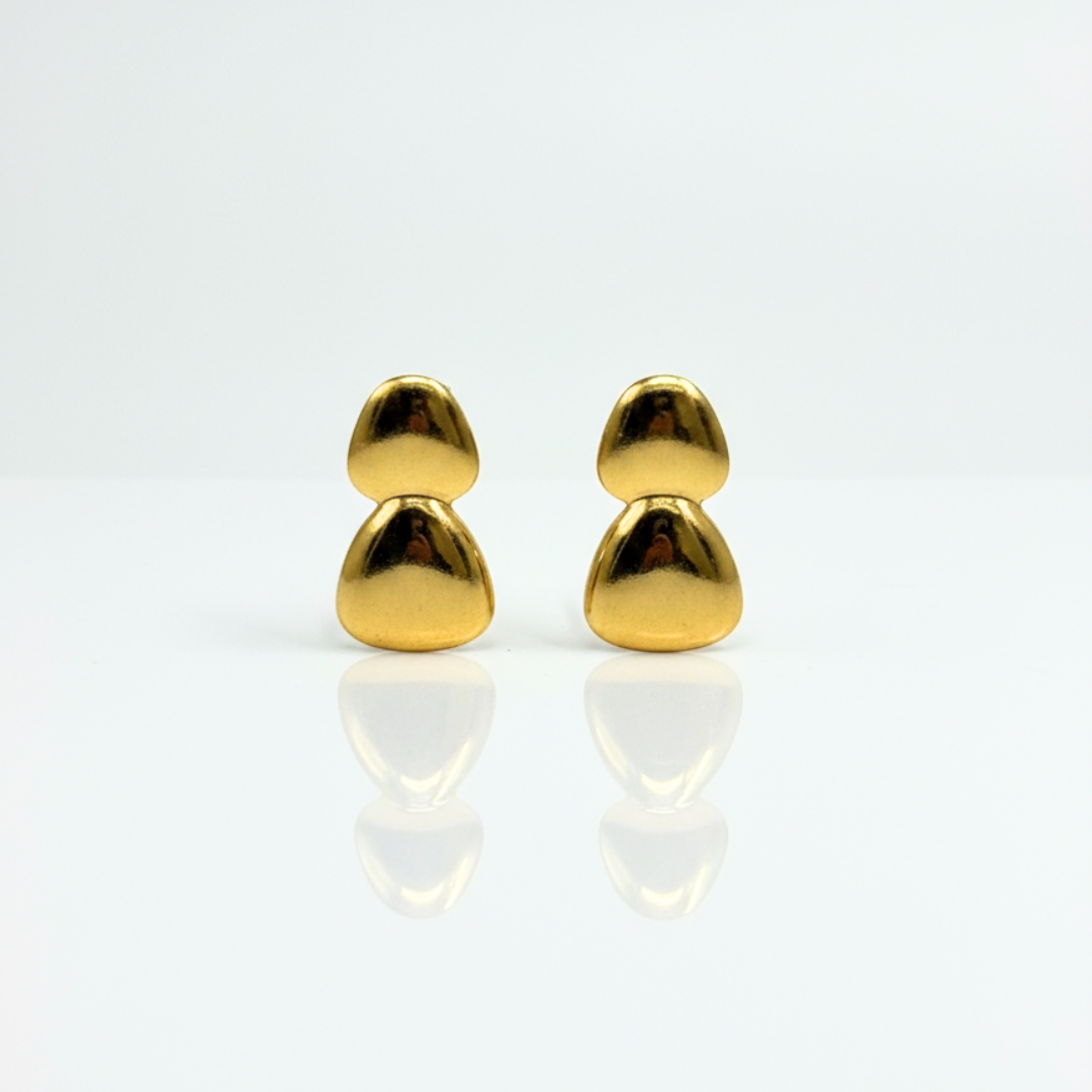 Molten Gold Stud Earrings