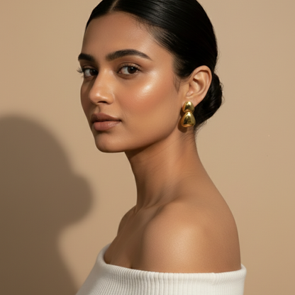 Molten Gold Stud Earrings