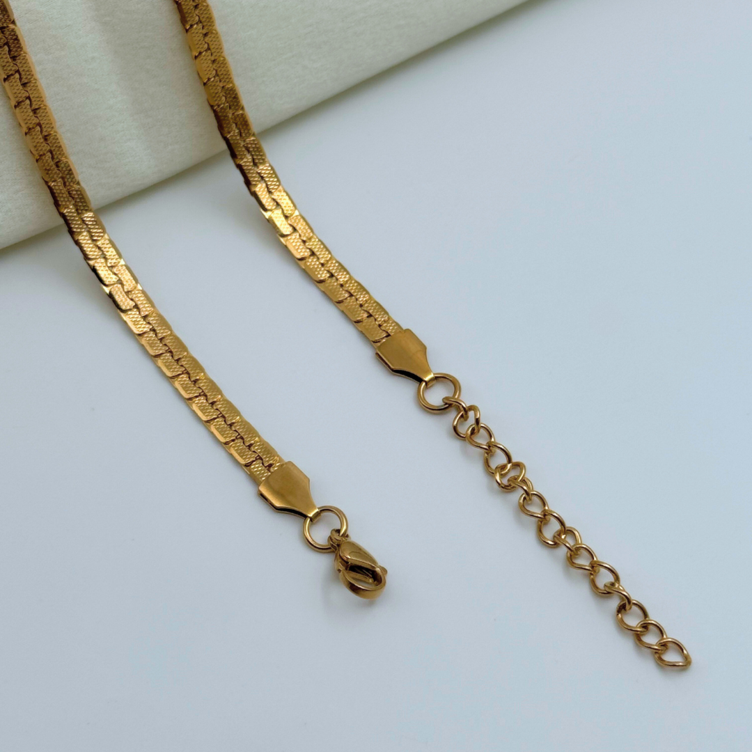 Textured Flat Link Men’s Chain