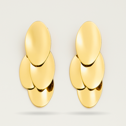 Layered Disc Drop Earrings