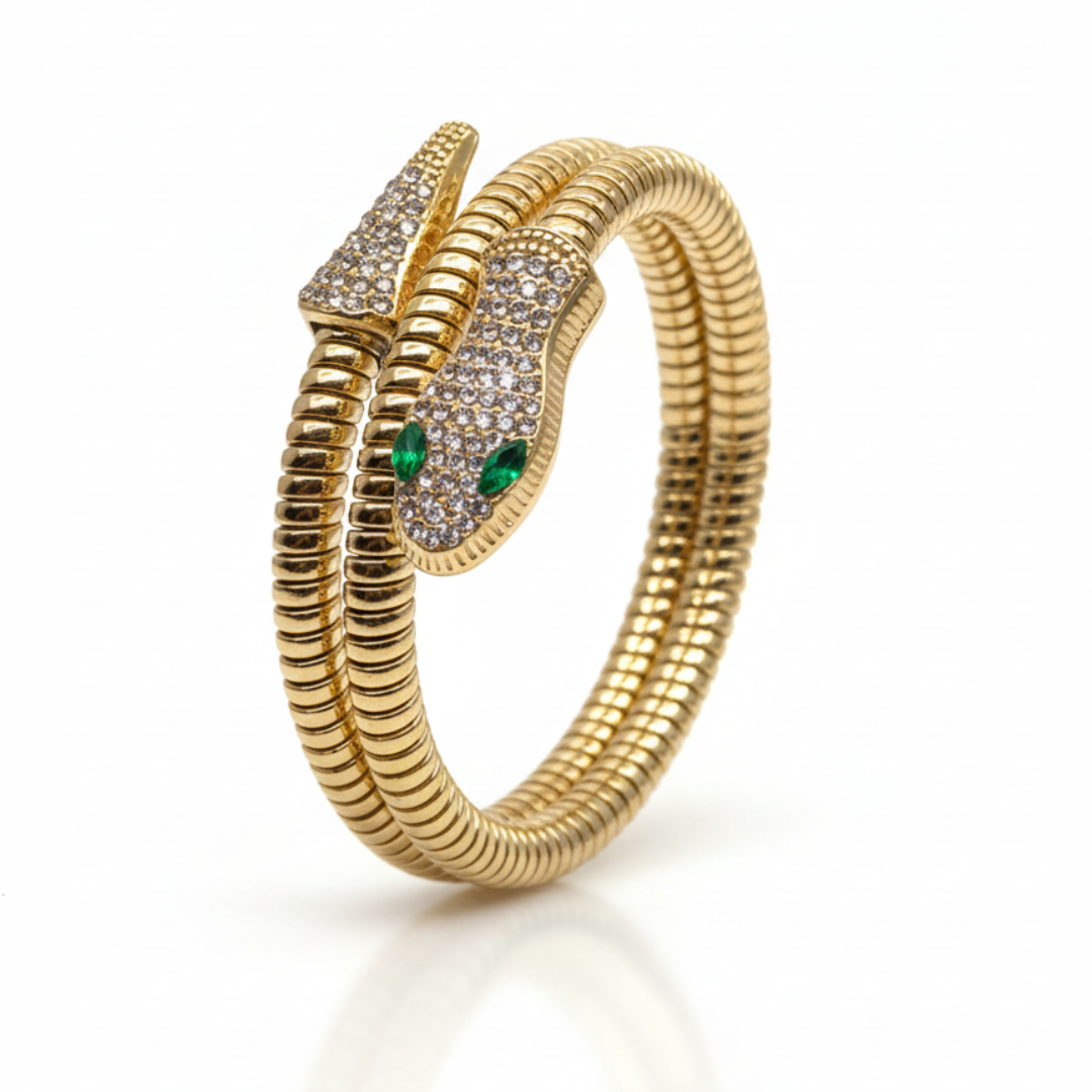 Serpent Coil Statement Bracelet