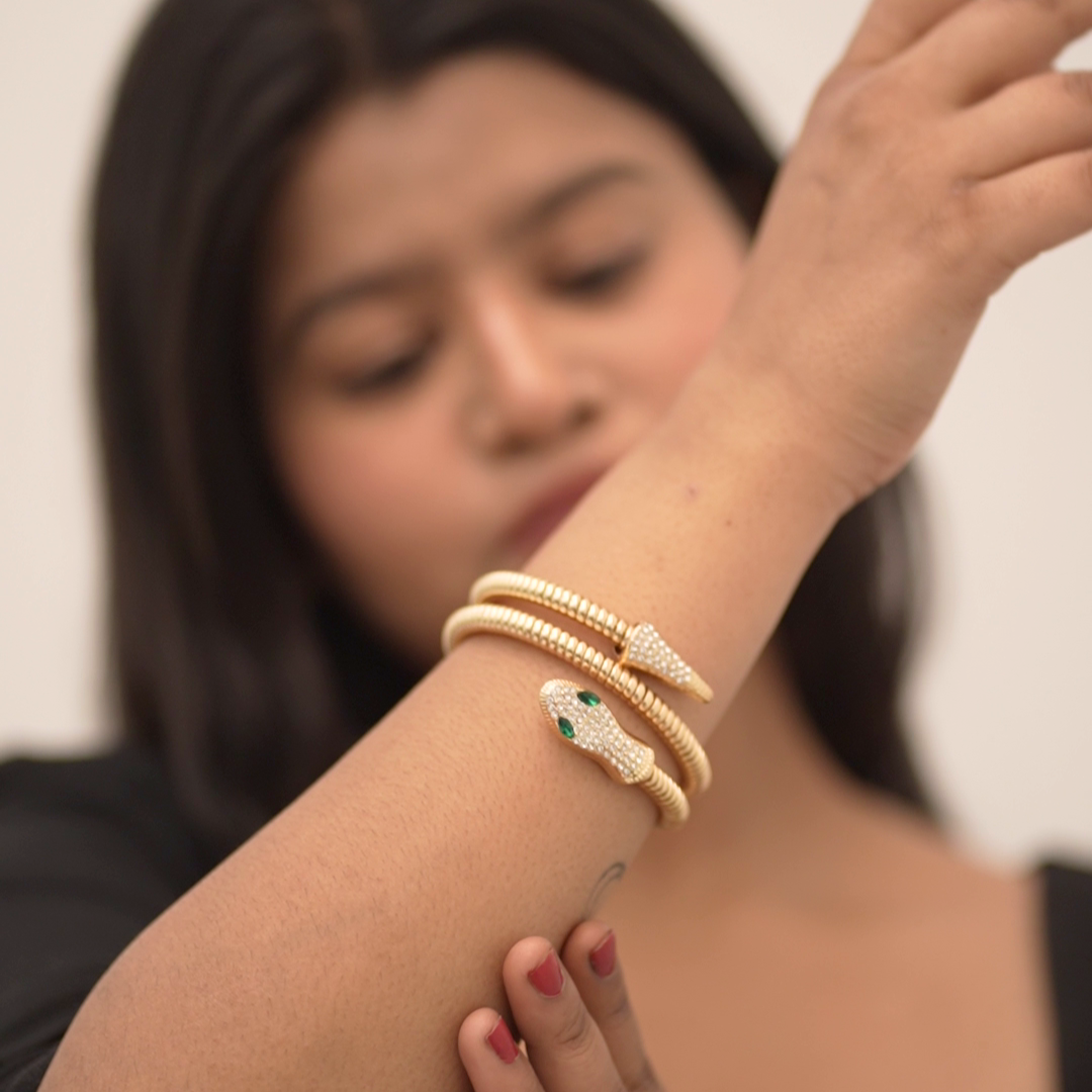 Serpent Coil Statement Bracelet