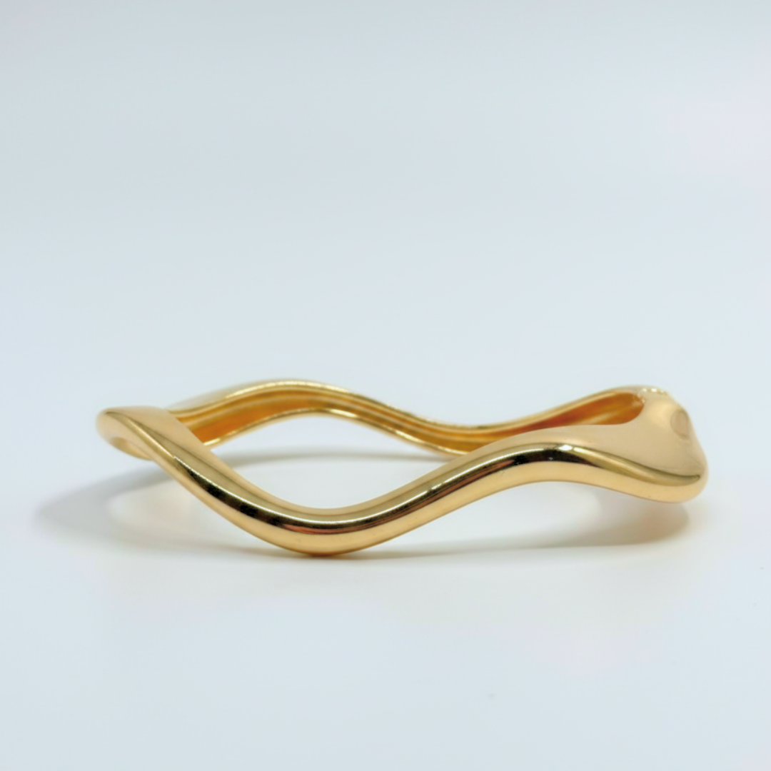 Fluid Wave Open Cuff Bracelet
