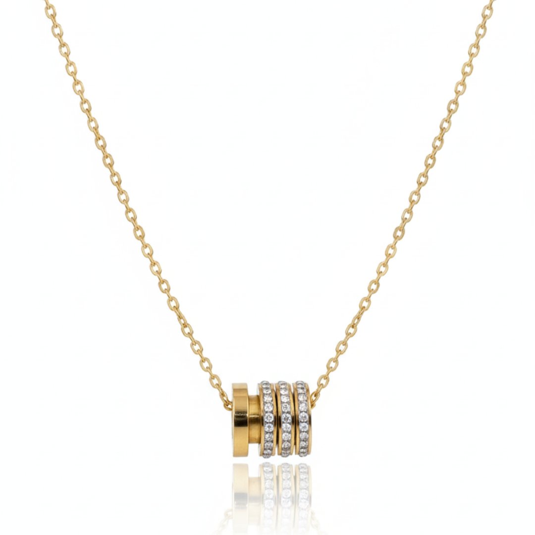Triple Ring Pendant Necklace