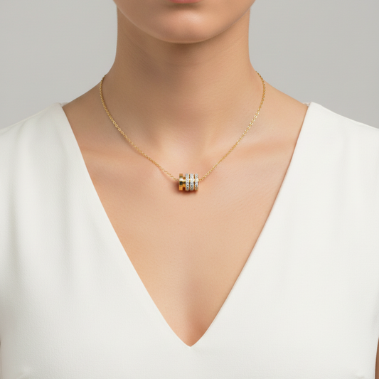 Triple Ring Pendant Necklace