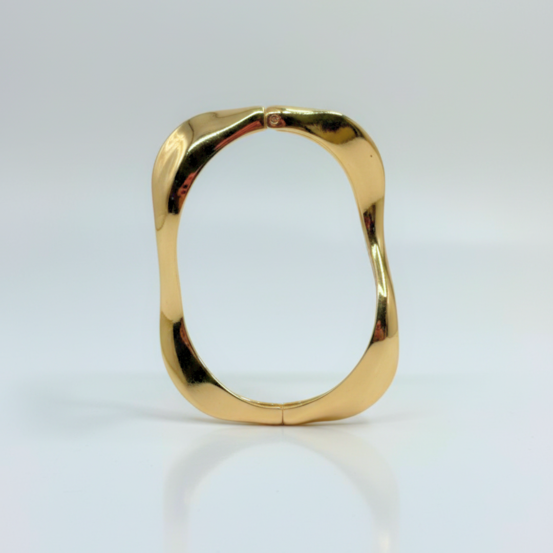 Fluid Wave Open Cuff Bracelet