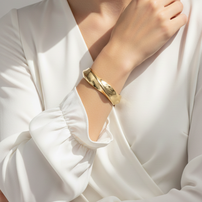 Sculpted Wave Cuff Bracelet