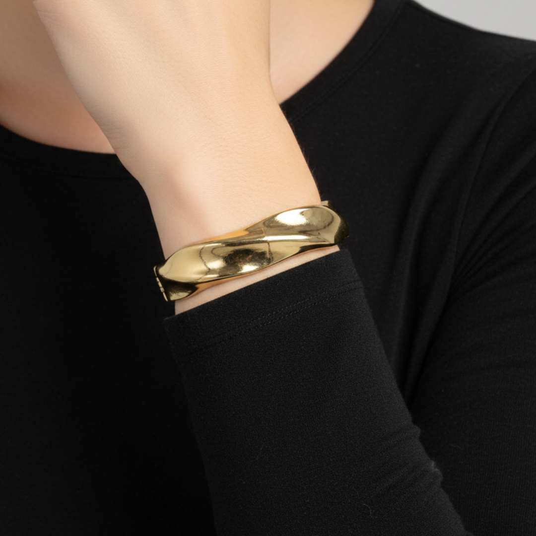 Sculpted Wave Cuff Bracelet