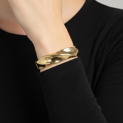Sculpted Wave Cuff Bracelet