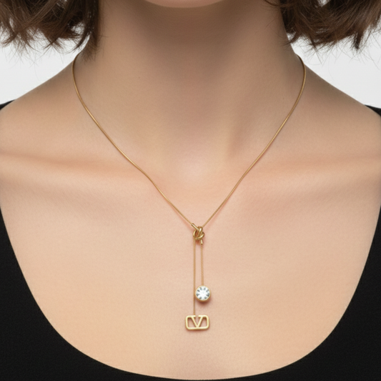 Luna Drop Emblem Necklace