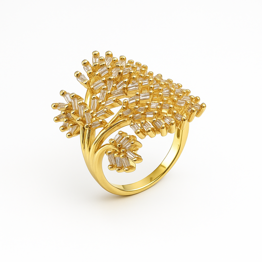 Gold Floral Burst Ring