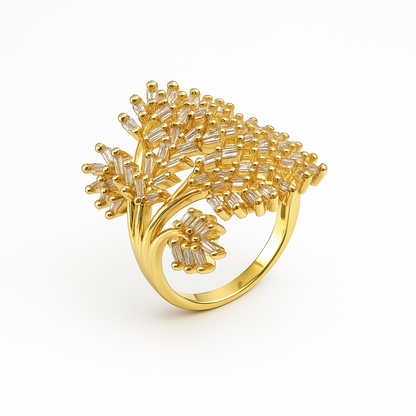 Gold Floral Burst Ring