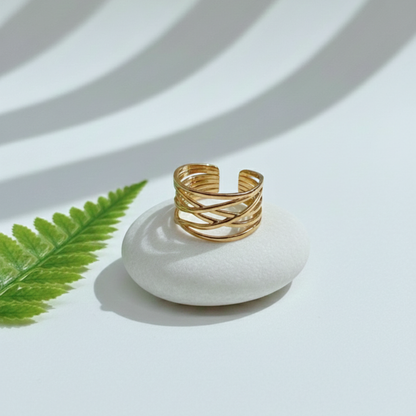 Aurora Criss-Cross Statement Ring (BUY1GET1)
