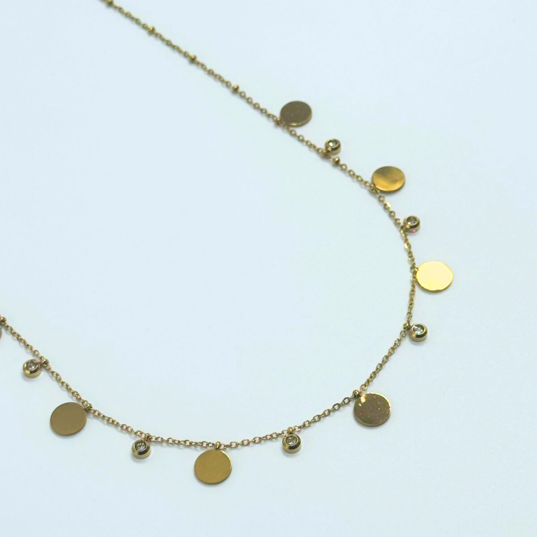 Celeste Disc Charm Necklace