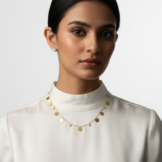 Celeste Disc Charm Necklace