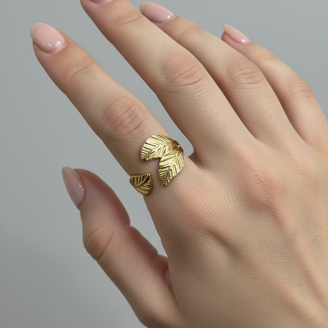 Golden Leaf Open Ring (BUY1GET1)