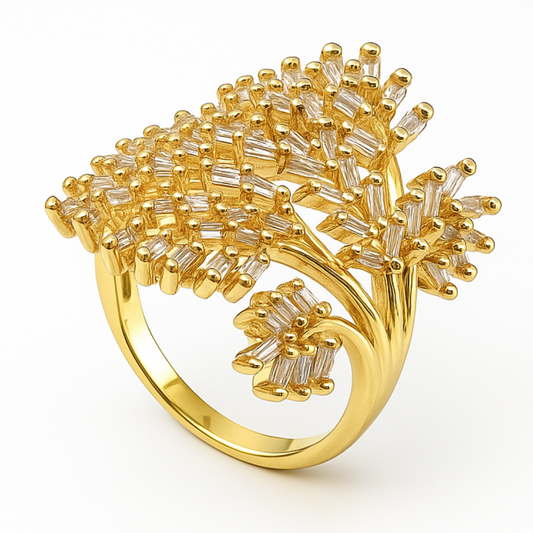 Gold Floral Burst Ring