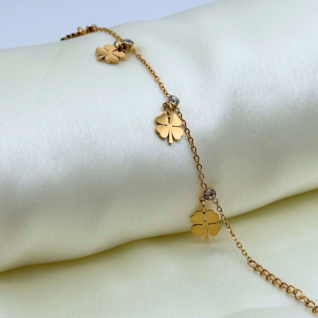 Four-Leaf Clover Charm Bracelet