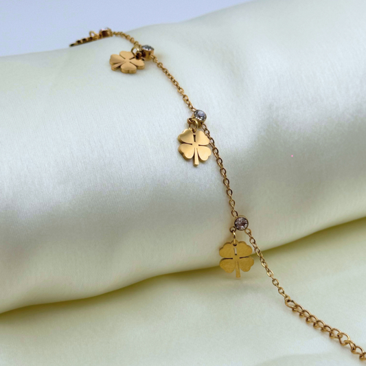 Four-Leaf Clover Charm Bracelet