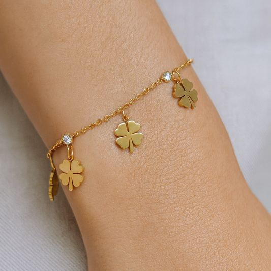 Four-Leaf Clover Charm Bracelet