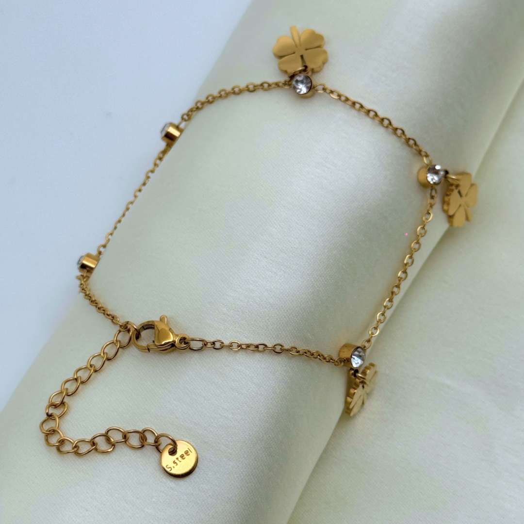Four-Leaf Clover Charm Bracelet