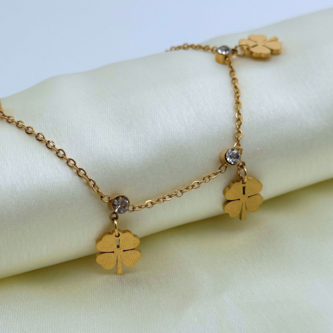 Four-Leaf Clover Charm Bracelet