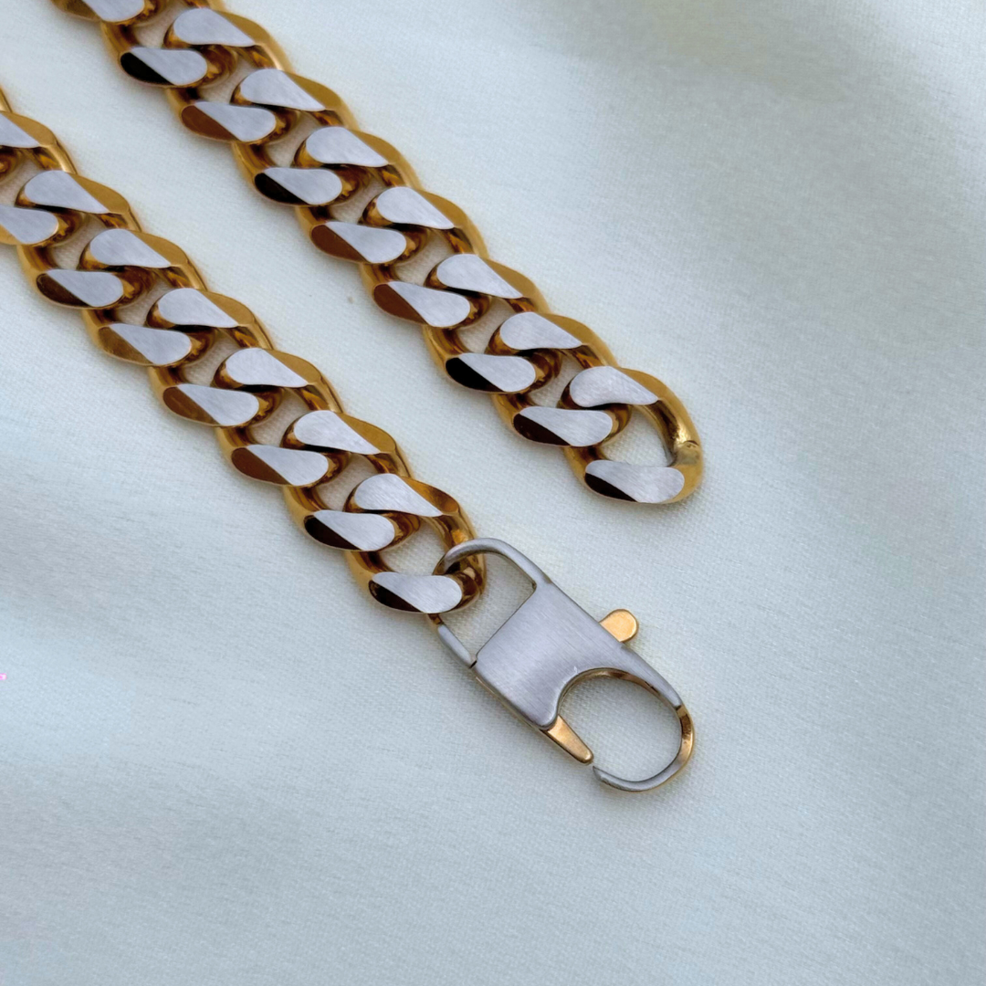 Dual-Tone Cuban Link Men’s Bracelet