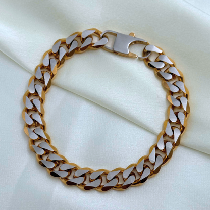 Dual-Tone Cuban Link Men’s Bracelet