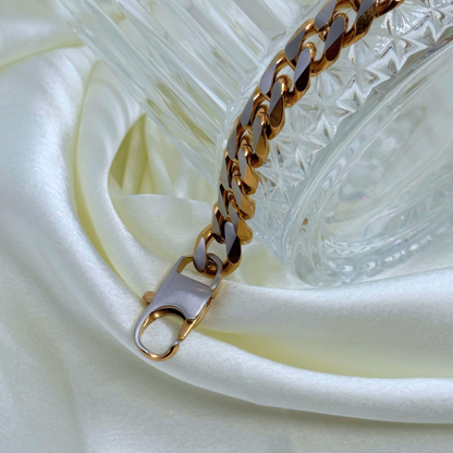 Dual-Tone Cuban Link Men’s Bracelet