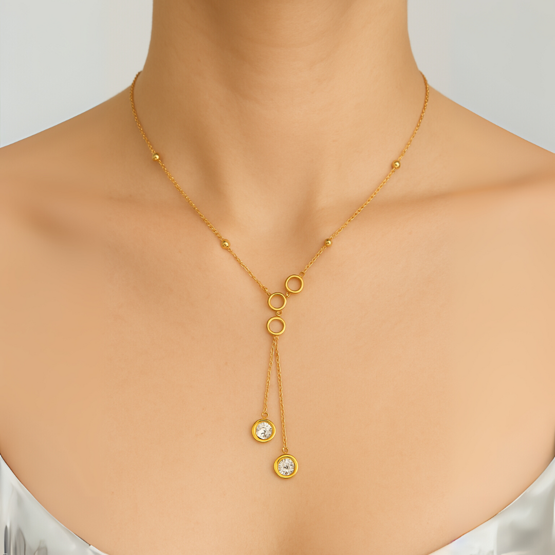 Lariat-style with CZ Accents Necklace