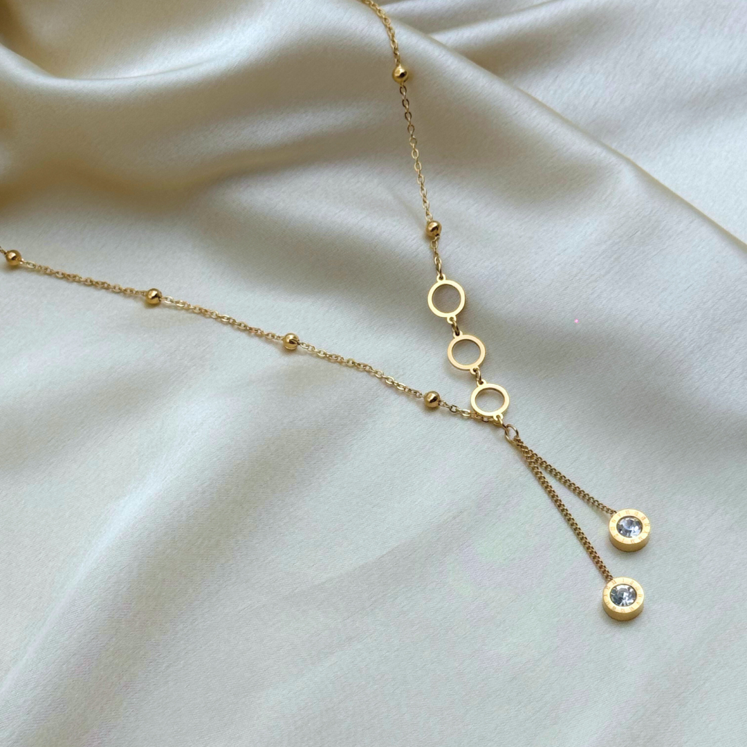 Lariat-style with CZ Accents Necklace