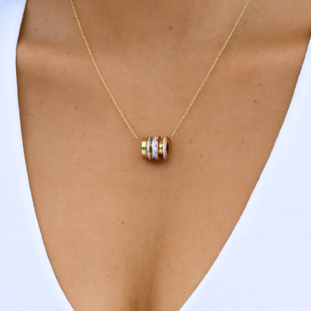 Triple Ring Pendant Necklace