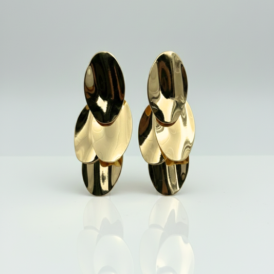 Layered Disc Drop Earrings