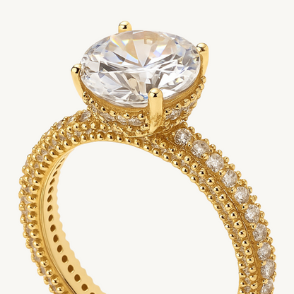 Designer Solitaire Pave Band Ring